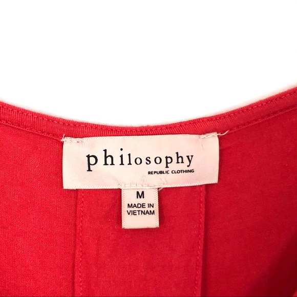 SOLD! PHILOSOPHY Sexy Coral Faux Wrap Tank Top - Picture 5 of 7